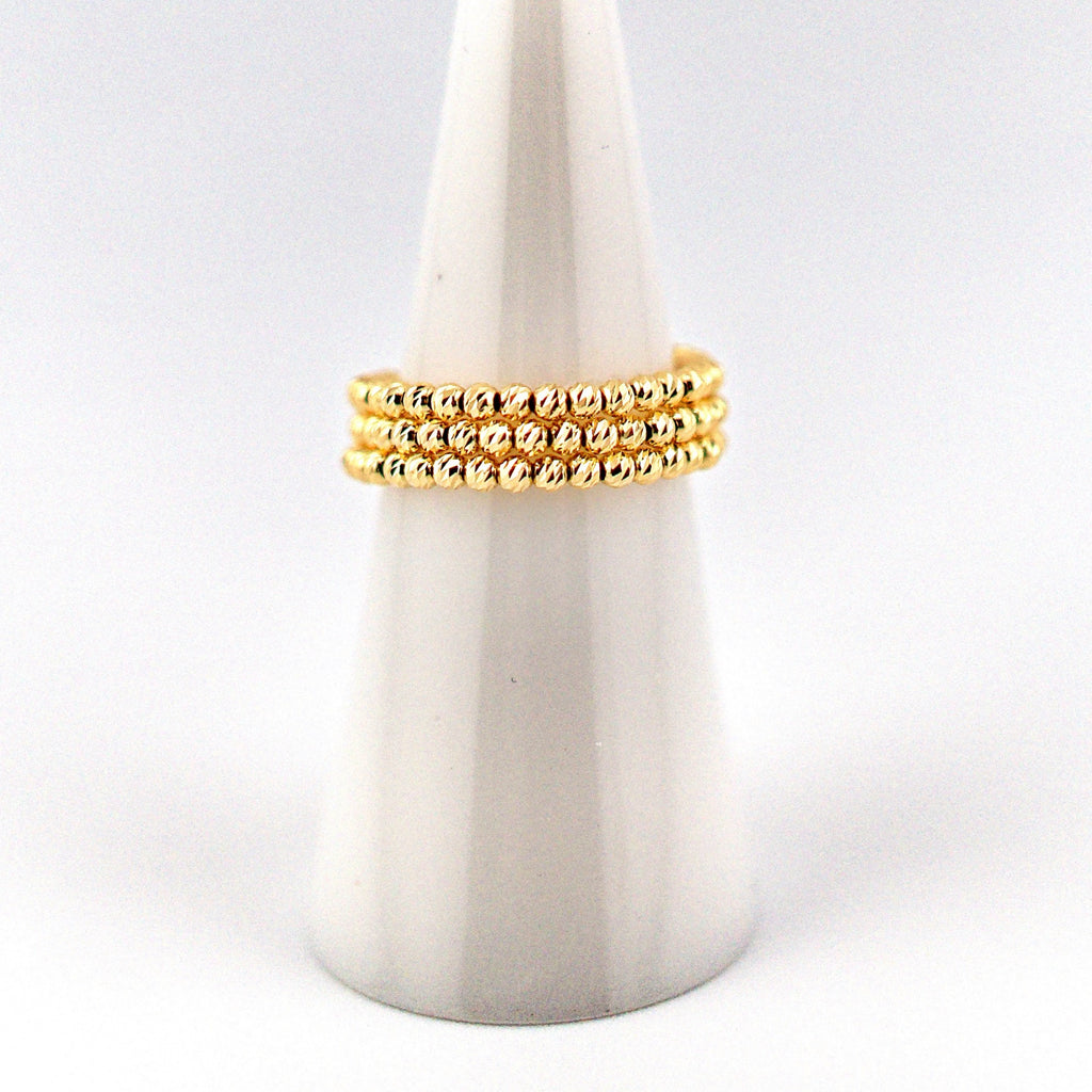 18K Yellow Gold Spiral Ball Ring