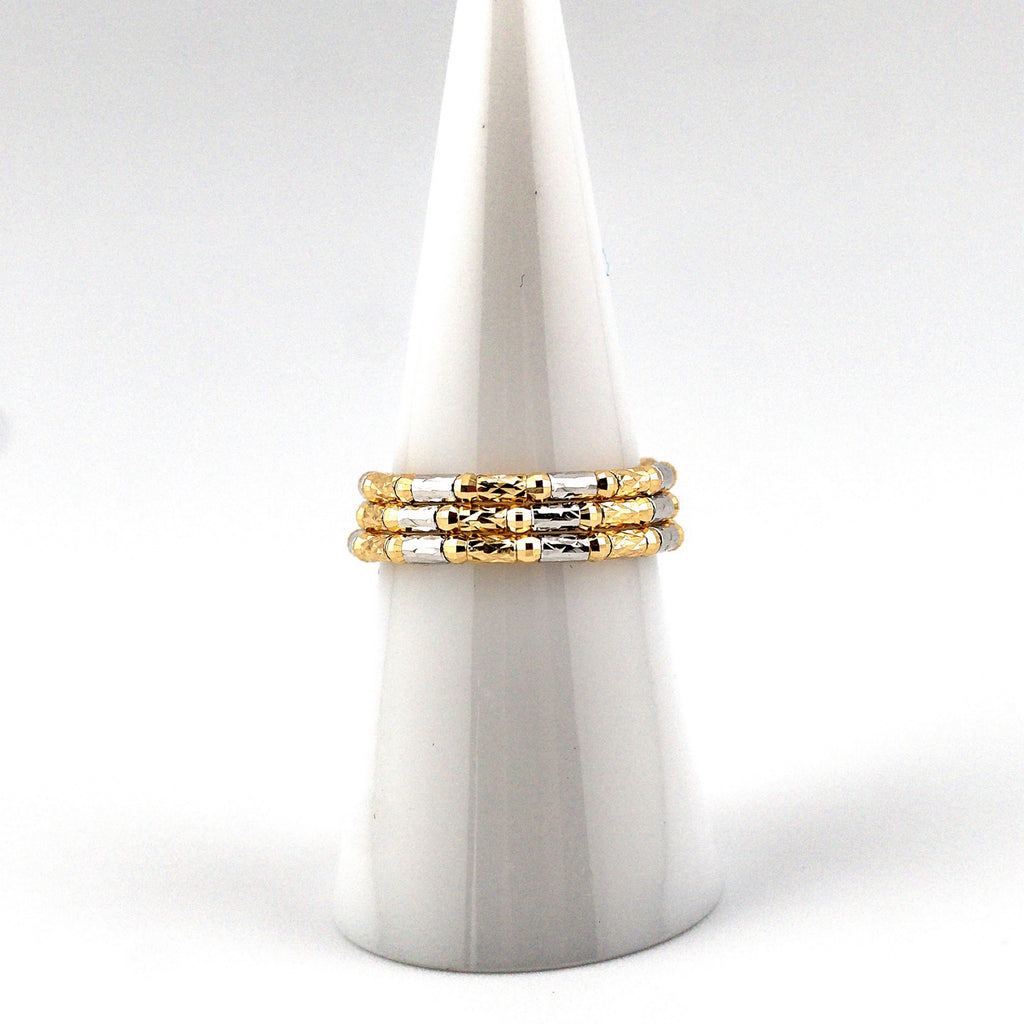 18K Yellow and White Gold Spiral Ring
