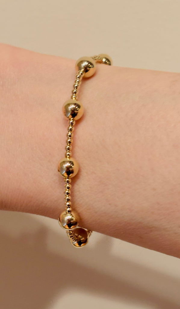 2MM Gold Fill Balls Bracelet alternating with 6mm Gold-Filled Balls