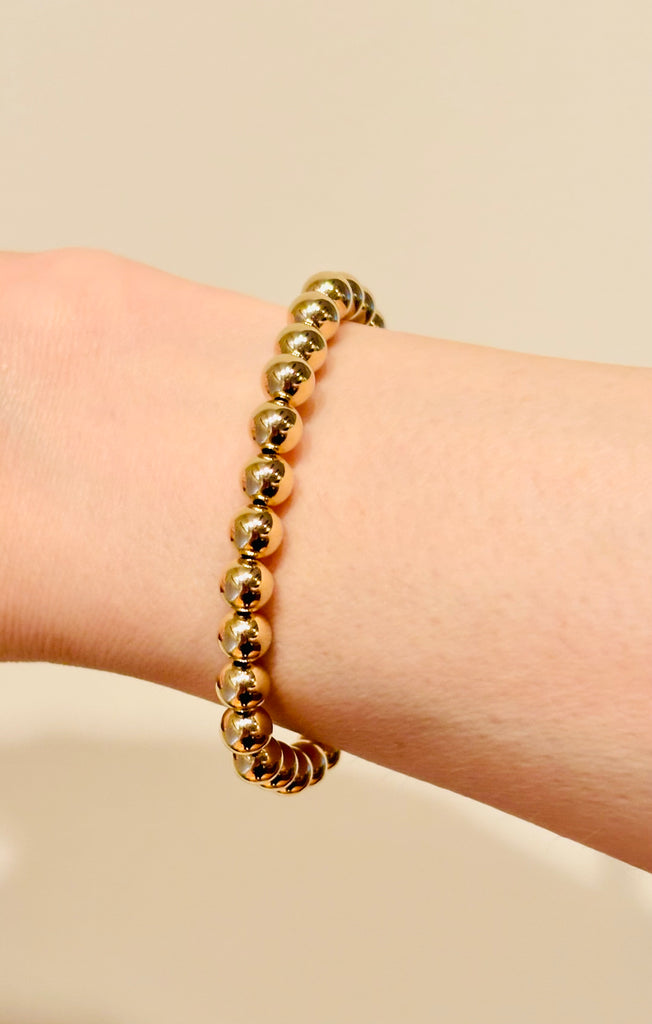 5MM Stretch Gold Fill  Ball Bracelet