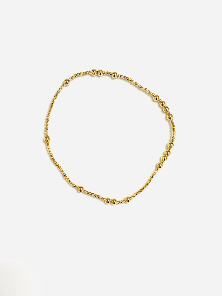 2 MM Gold Filled Anklets with Alternating 3MM Balls