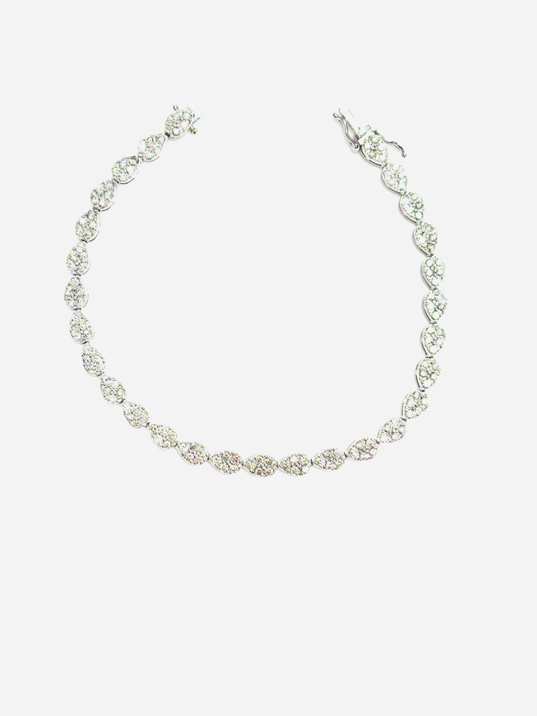 The Pear Cluster Diamond Tennis Bracelet