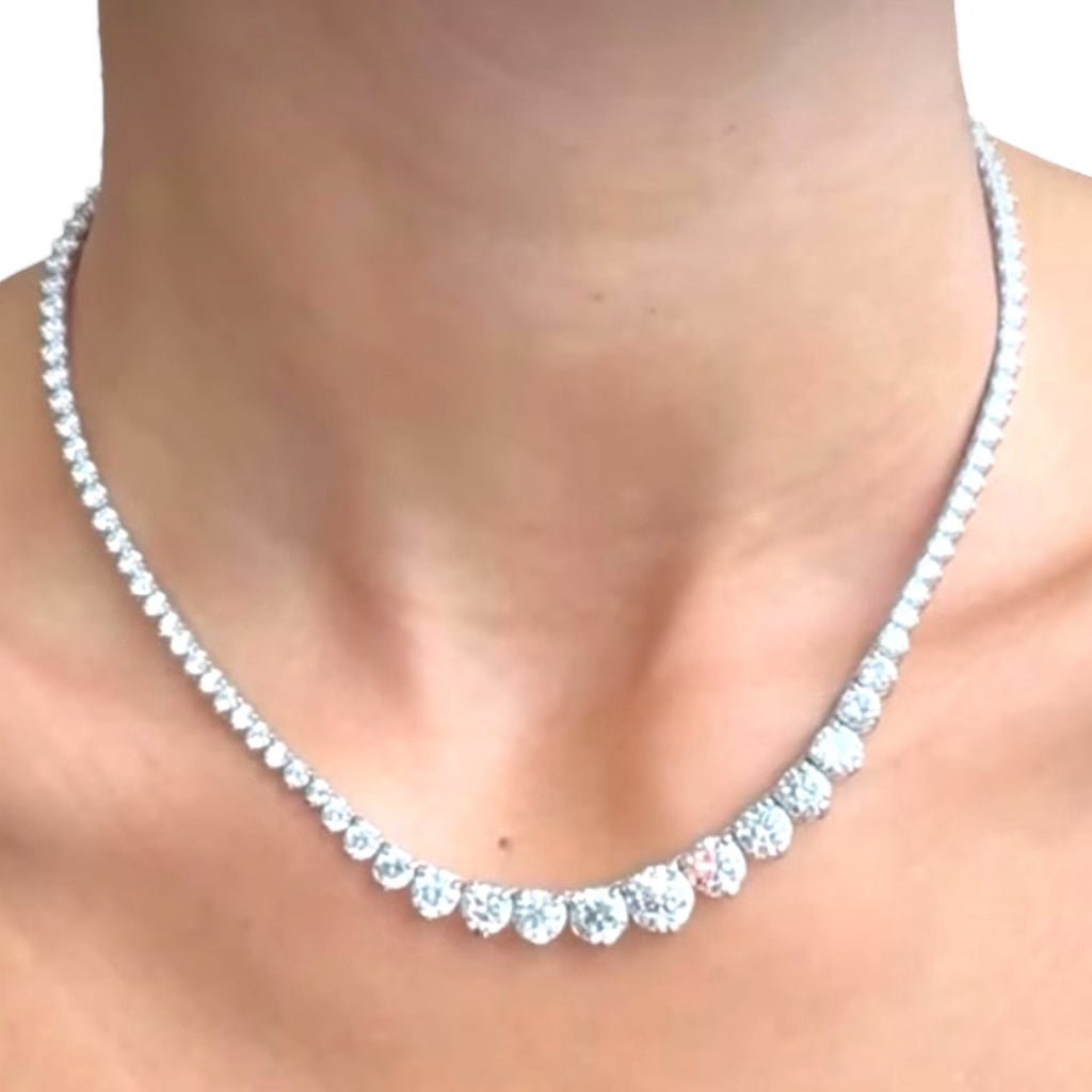 15 CT. Lab Grown Tennis Diamond Necklace
