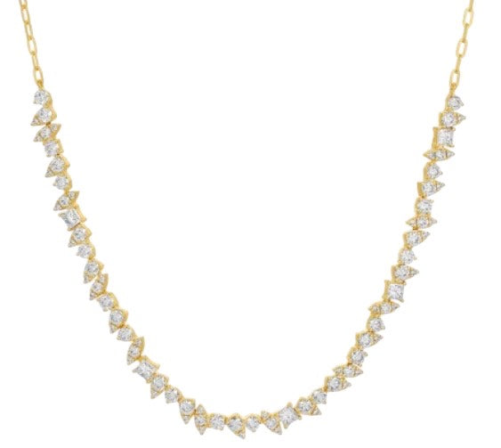 The Mixed Diamond Shape & Paperclip Necklace