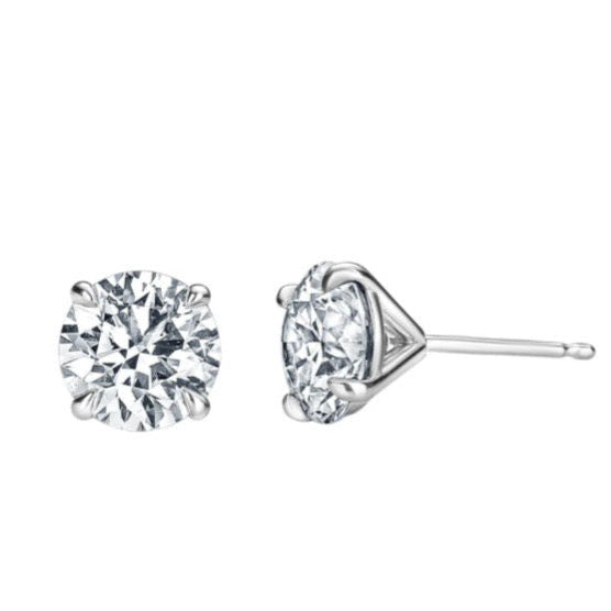 2 CT. Round Lab-Grown Diamond Studs – F/G VS in 14K White Gold