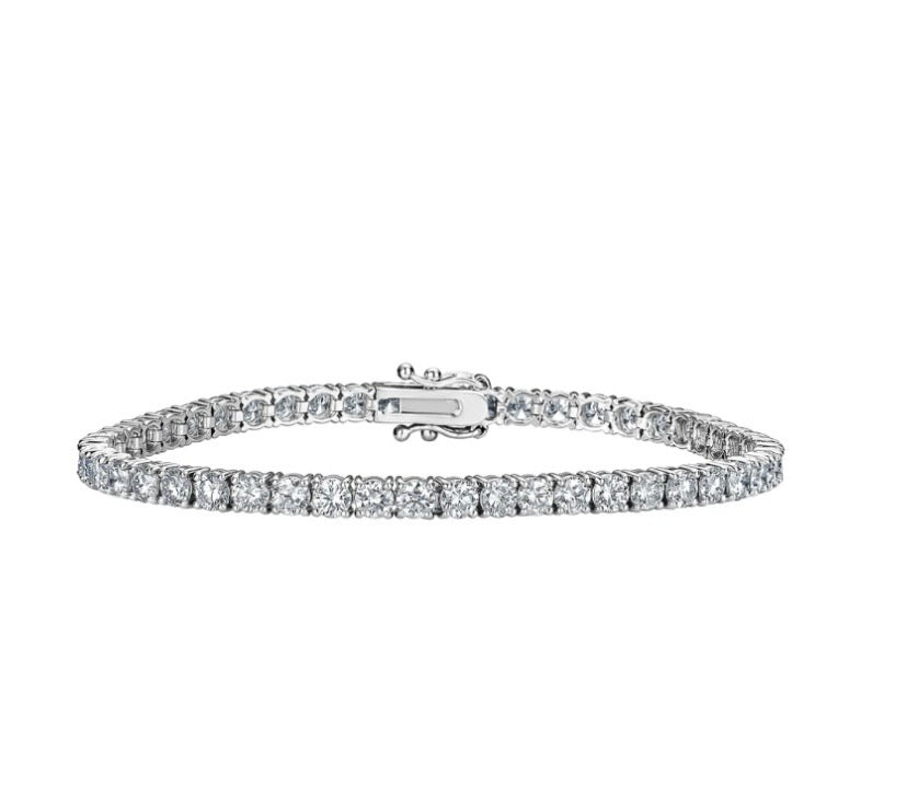 4 CT. Lab-Grown Four-Prong Diamond Tennis Bracelet