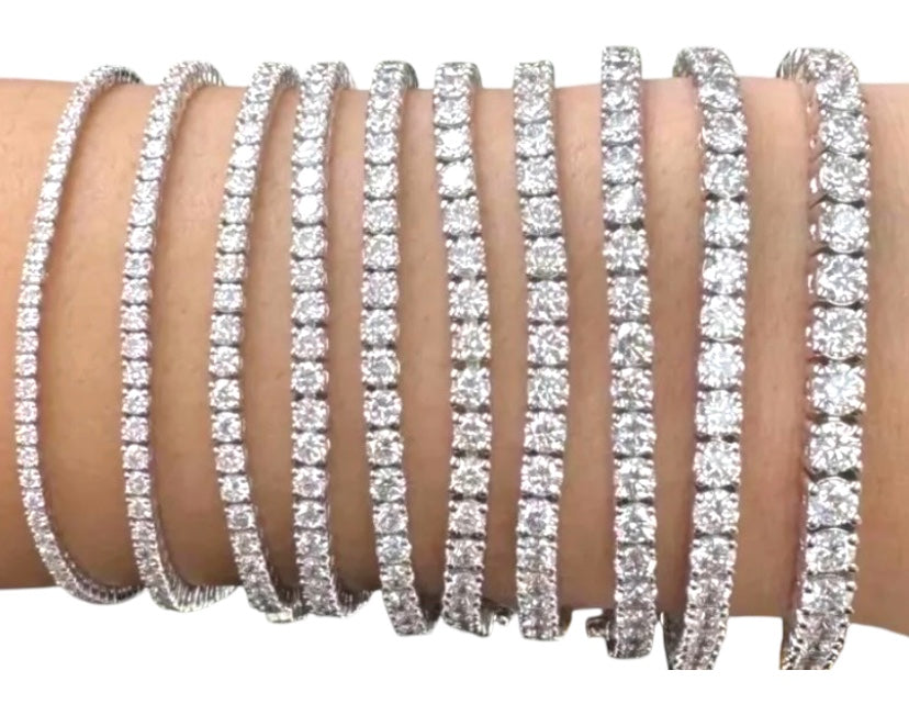 Lab-Grown Diamond Tennis Bracelets – 14K White Or Yellow Gold
