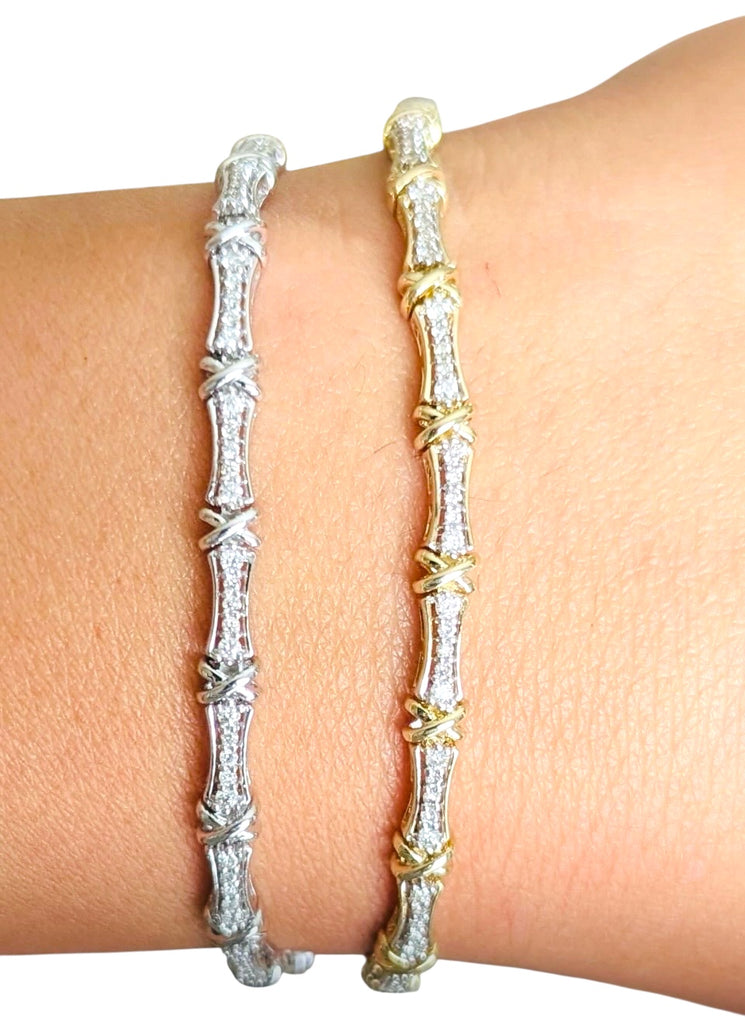 The 14K Yellow and White Gold  X-Bracelets